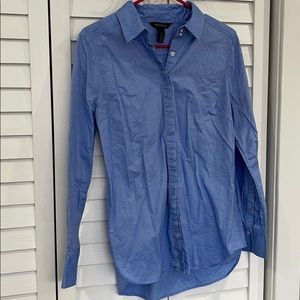 WHBM• Blue Button Down Blouse•Sz 8